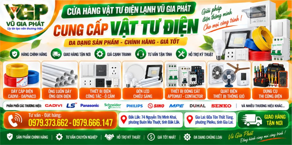 Cửa hàng bán vật tư điện ở Buôn Ma Thuột Đắk Lắk